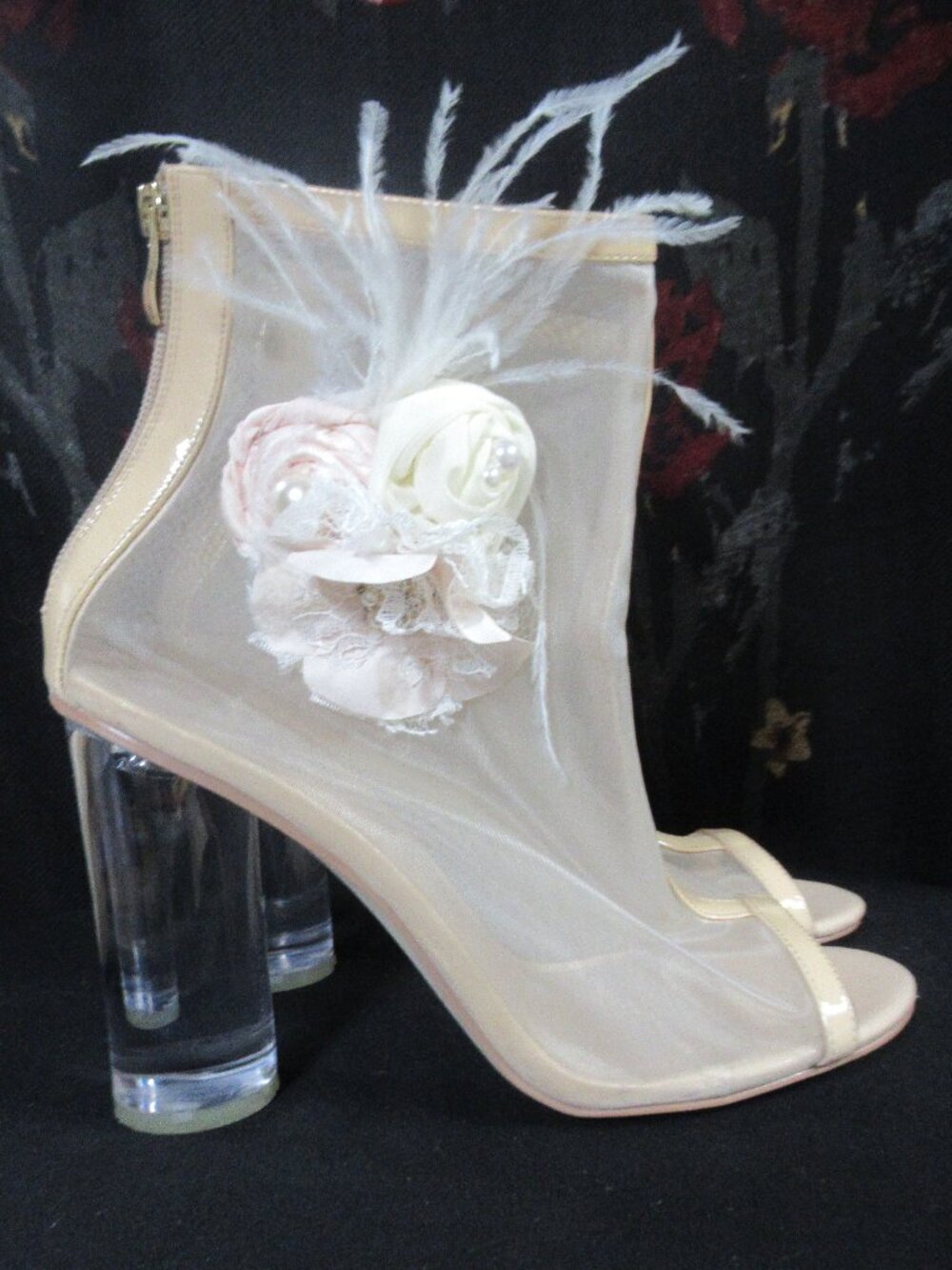 Nude Sheer Leith Nordstrom High Block Clear Transparent Heel Booties